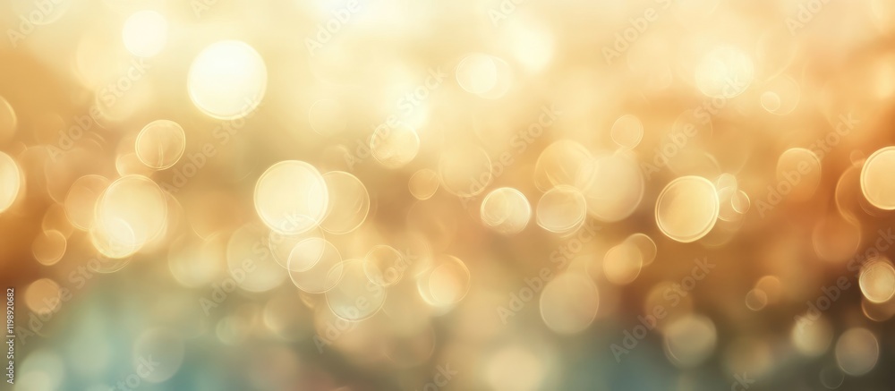 Poster abstract warm golden bokeh background with soft blur and lights, suitable for various design purpose