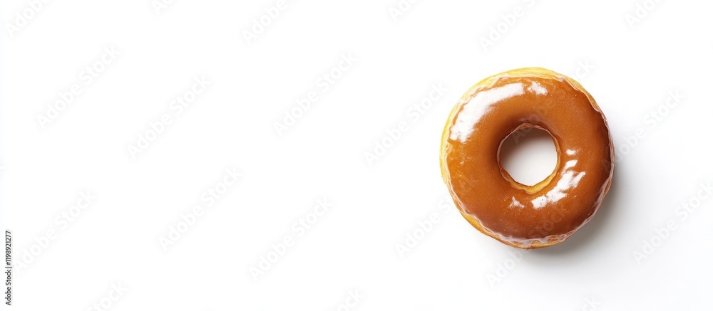 Aufkleber glazed donut on white background with copy space for text or design elements