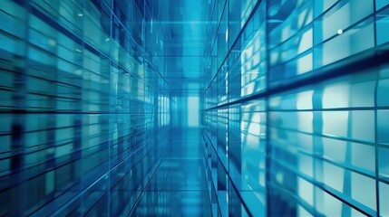 Fototapeta premium Digital grid image in blue tones showcasing modern design and lighting