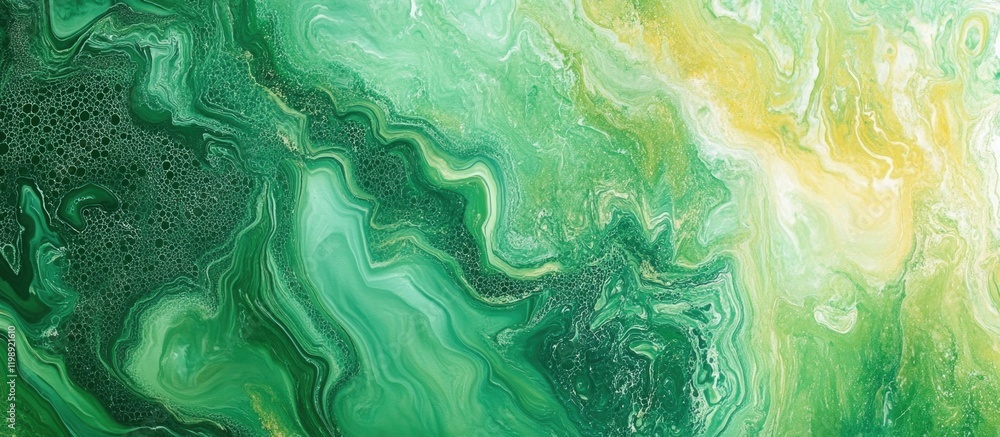 Poster green abstract fluid art texture with varying shades and patterns ideal for backgrounds or design wi