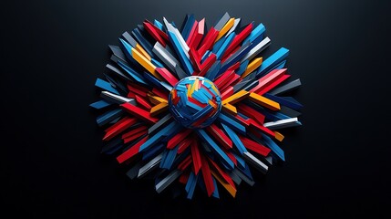 A modern and sleek circular logo displaying a globe surrounded by multi-directional arrows, capturing the essence of logistics and shipping solutions. Designed with extensive copy space for