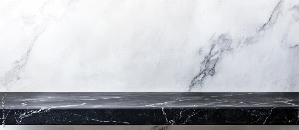 Aufkleber black and white marble texture with smooth surface and copy space for text placement in interior des