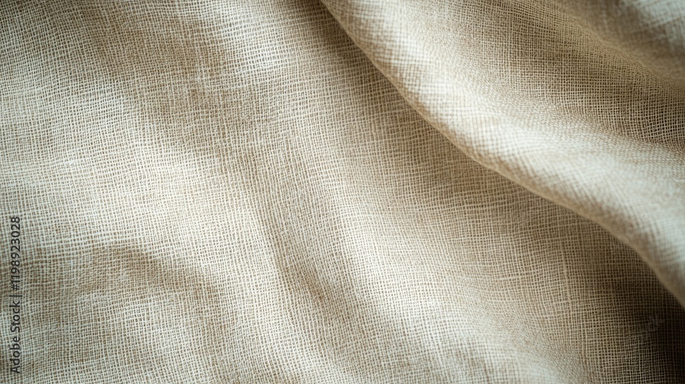 Poster textured natural fabric background with subtle pattern and soft folds ideal for showcasing design el