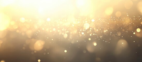 Golden bokeh background with soft light orbs and sparkles suitable for design projects with copy space