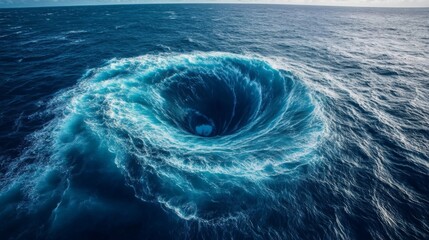 A Large Whirlpool in the Deep Blue Ocean