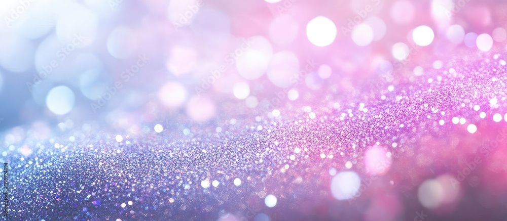 Poster abstract glittering background with bokeh effect in pastel colors of pink and blue with copy space f