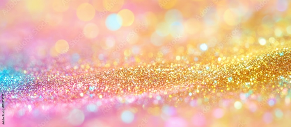 Poster colorful abstract glitter background with bokeh effect and soft pastel tones suitable for various de