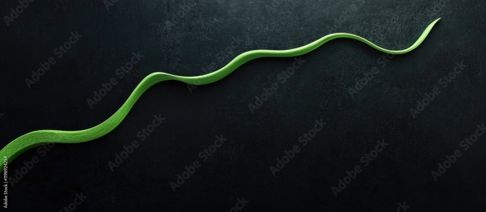 Poster green snake on dark background with smooth texture and ample copy space for text placement.
