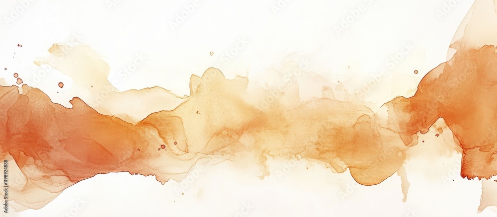 Aufkleber abstract watercolor background in warm orange tones with soft flowing shapes and copy space for text