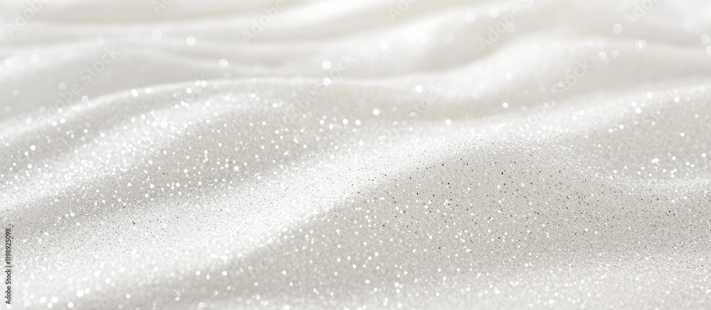 Poster elegant white fabric with shimmering texture and soft waves providing ample copy space for design pr