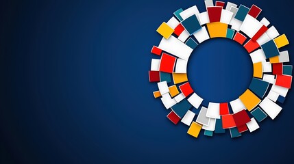 Obraz premium An innovative circular logo concept that combines abstract forms and refined lettering, aimed at the fashion industry. The dynamic color transitions within the shapes create visual interest, while