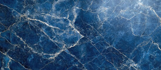 Obraz premium Blue marble texture background with natural veining patterns suitable for various design applications Copy Space