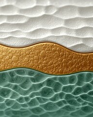 Obraz premium Abstract layered textures of white gold and green