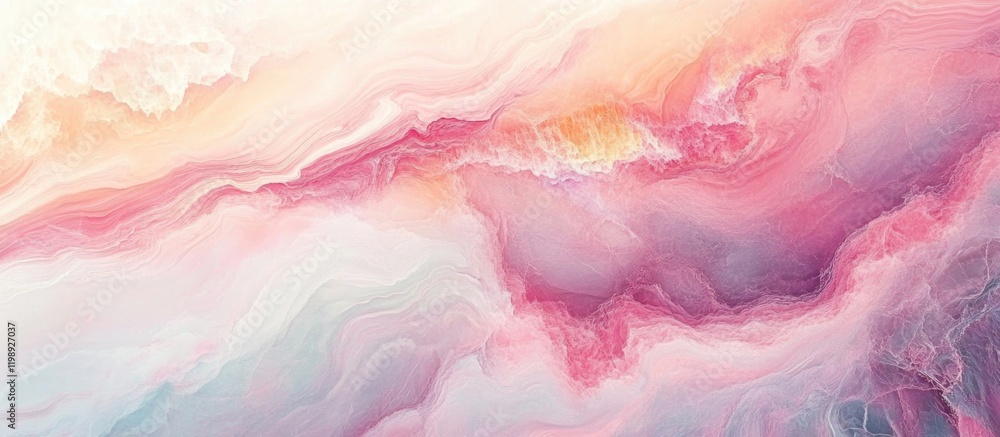 Poster abstract pastel colored fluid art texture with soft swirls and waves ideal for backgrounds and copy 