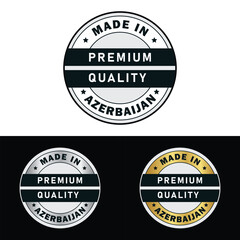Made in Azerbaijan Badge Tag Seal Flag Waving Flag Make in Azerbaijan 