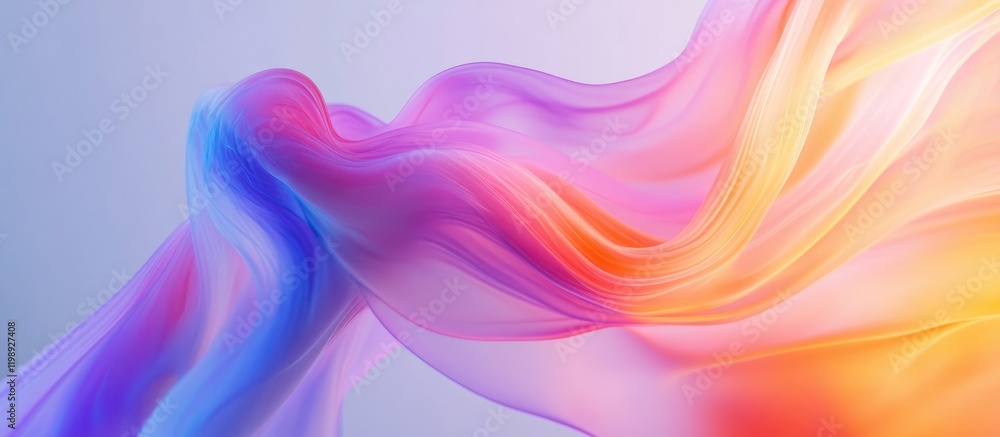 Aufkleber colorful abstract silk fabric background with flowing waves and copy space for text placement