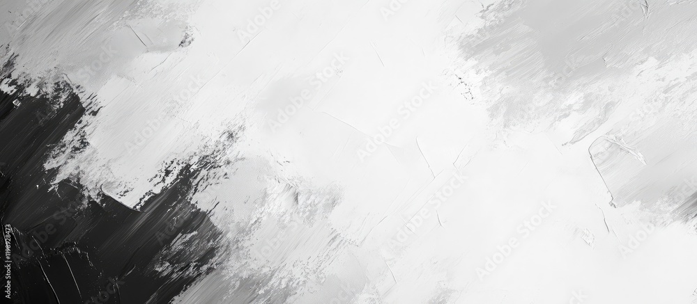 Aufkleber black and white abstract paint texture with soft brush strokes and copy space for text or graphics