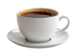 Mockup white cappuccino cup against a white or transparent background