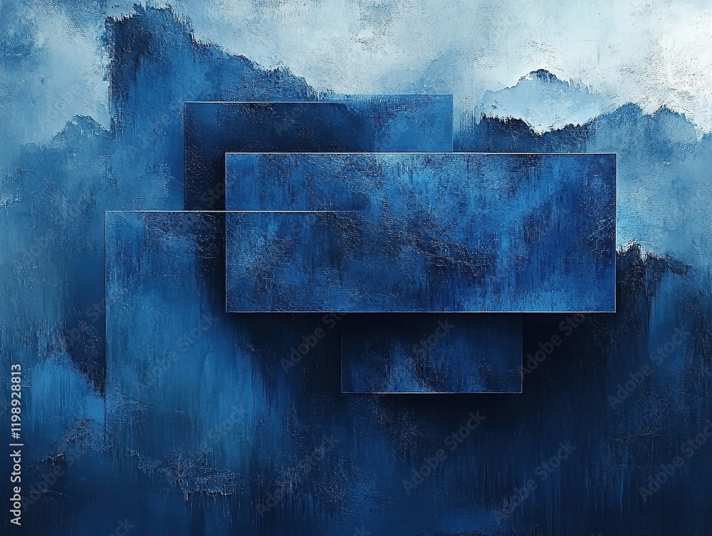 Aufkleber abstract blue textured background with layered rectangles for text or image placement