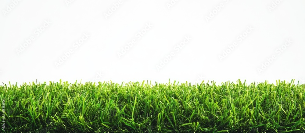 Poster green grass lawn with clear copy space on a white background suitable for design and text placement