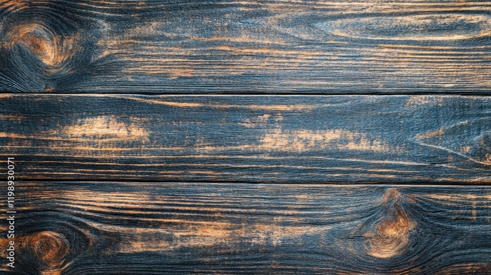 Poster Dark weathered wooden planks background with visible grain patterns and textures suitable for design applications Copy Space