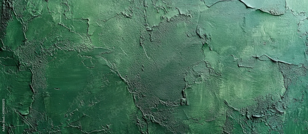 Poster textured green wall surface with abstract patterns and uneven finish suitable for backgrounds and de