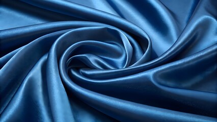 Obraz premium Elegant Deep Blue Satin Fabric with Smooth Folds and Shimmering Texture V5