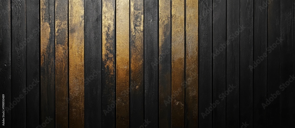 Poster black and gold wooden planks textured background with vertical lines and copy space for text inserti