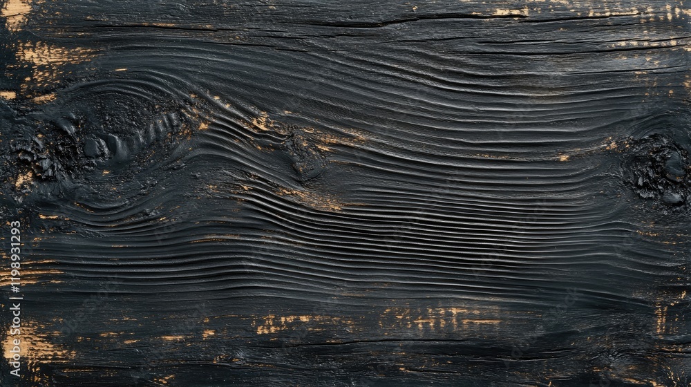 Poster black wooden textured surface with ridges and grain patterns suitable for backgrounds and design ele