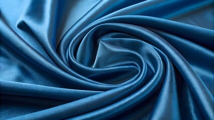 Obraz premium Elegant Deep Blue Satin Fabric with Smooth Folds and Shimmering Texture V7