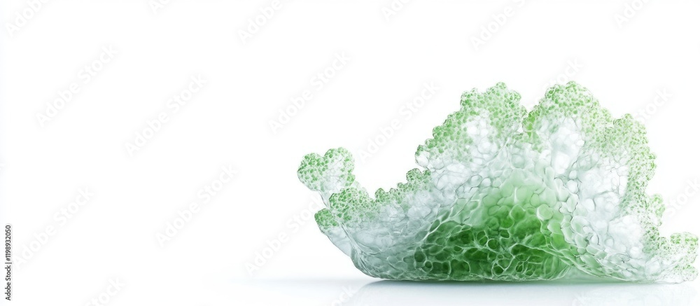 Poster fresh lettuce leaf isolated on a white background with copy space for text placement