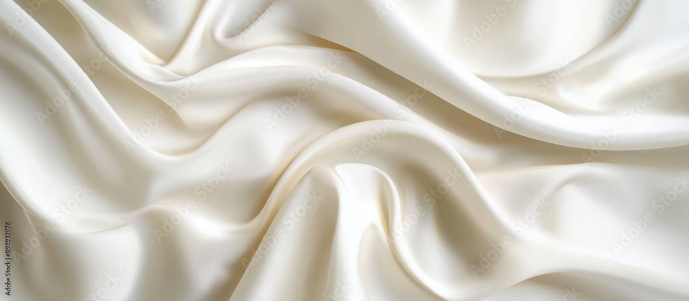 Poster elegant smooth white satin fabric texture with soft folds and creases ideal for backgrounds and desi