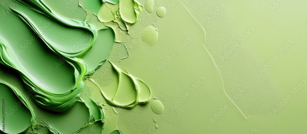 Aufkleber green abstract paint texture with layered, smooth strokes and copy space for text placement.