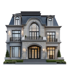 Fototapeta premium Exquisite Modern Mansion with Elegant Architectural Features and Stylish Design Elements