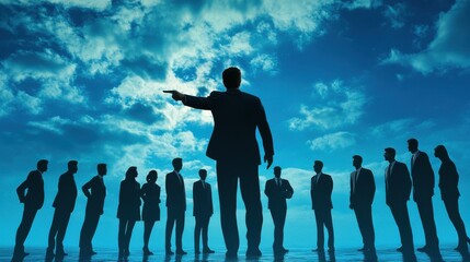 Manager assigns tasks to the employees, delegate spesific job in project management, leader delegating work concept