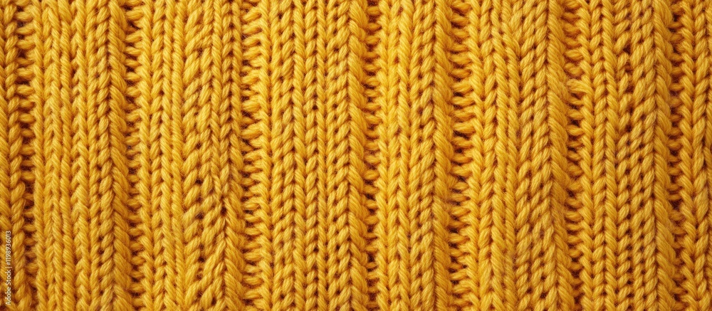 Poster textured yellow knitted fabric background with vertical lines and copy space for design applications