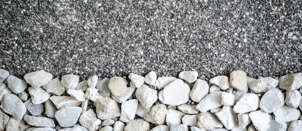Poster gravel and stones texture background with copy space for design and text placement