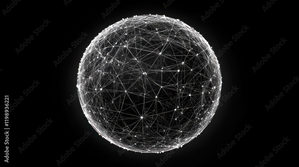 Poster sphere shaped background with connecting lines and dots. conceptualization of global network connect