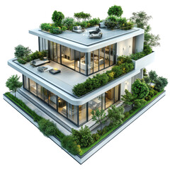Modern Architectural Marvel: A Multi-Level Home with Rooftop Gardens and Panoramic Views