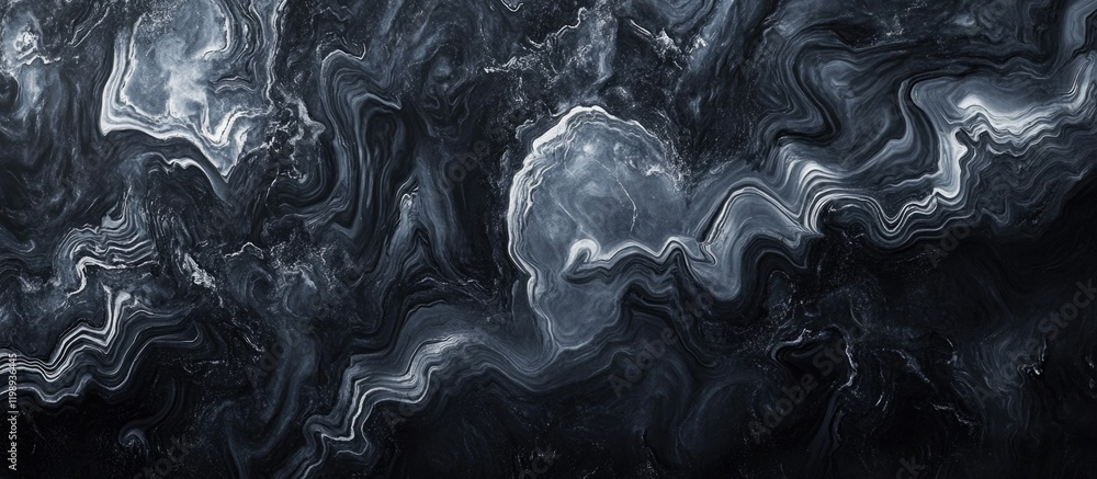 Aufkleber abstract black and white marble texture with swirls and waves design featuring copy space for text p