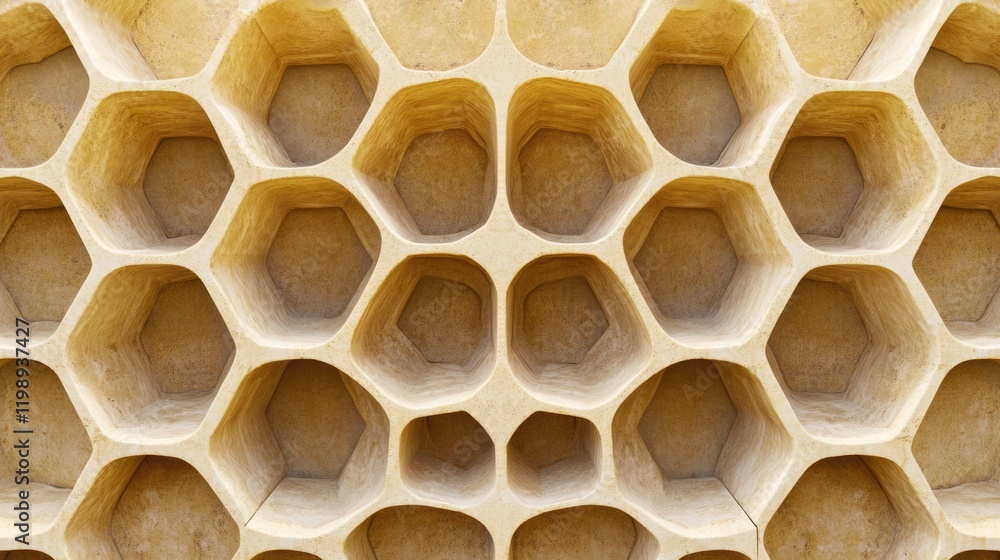 Poster honeycomb texture background with hexagonal pattern and empty cells providing ample copy space for d