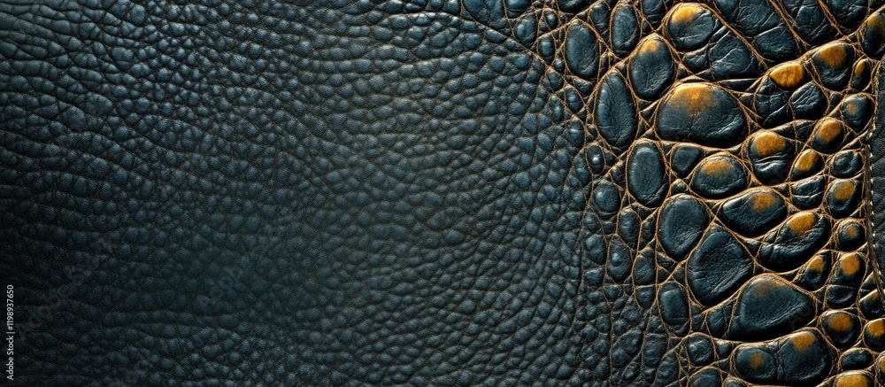 Poster textured dark green leather background with embossed pattern and copy space for overlays or text