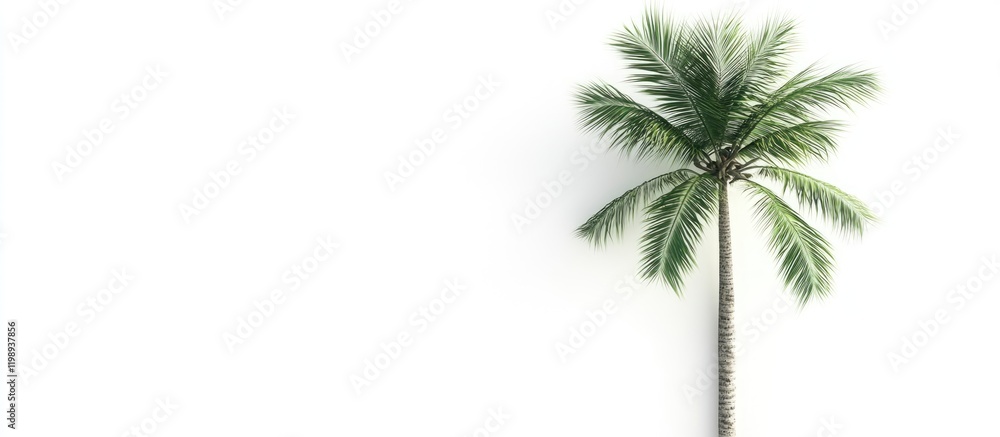 Poster palm tree isolated on white background with copy space for text or design elements