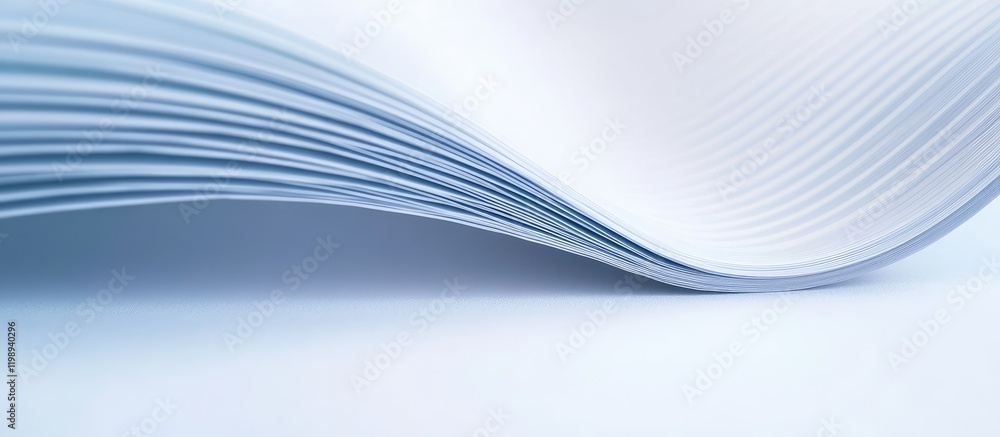 Poster Blue Gradient Wave Paper Texture Background for Business Documents with Empty Copy Space in Upper Left Corner