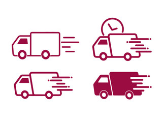 vector delivery truck icons
