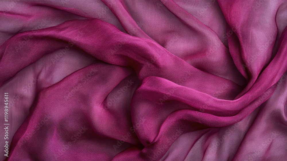 Poster silk fabric in vibrant fuchsia color with soft texture and flowing drape ideal for backgrounds and d