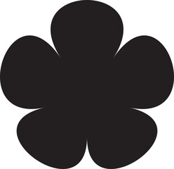 Vector flower shape, black svg isolated object