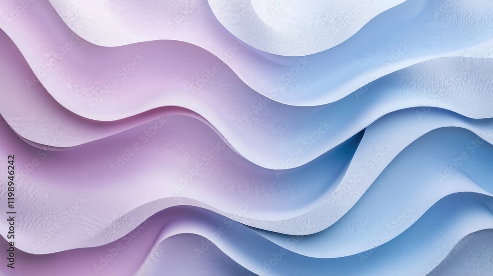 Poster abstract wave pattern in soft pastel colors of pink and blue with smooth gradients and shadows copy 