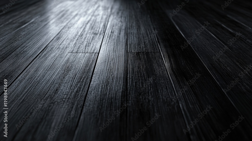 Poster dark wooden floor texture with smooth finish in low light and reflective surface ideal for backgroun