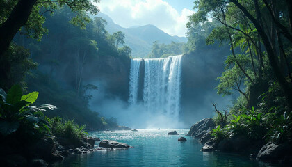 Fototapeta premium waterfall in the mountains